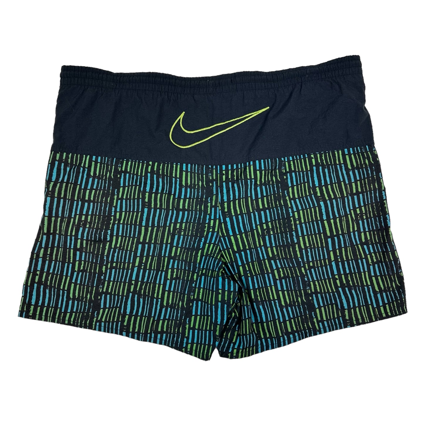 Vintage Nike Blue Green Square Gemoetric Nylon Shorts