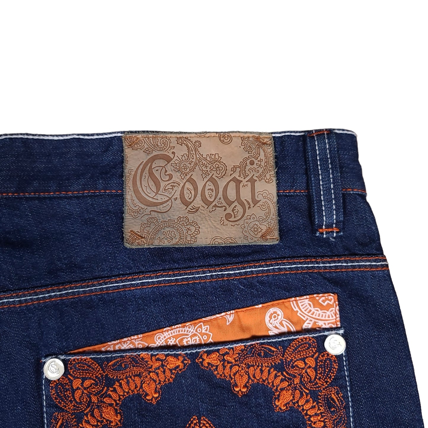 Vintage Y2K Orange Bandana Coogi Denim Pants