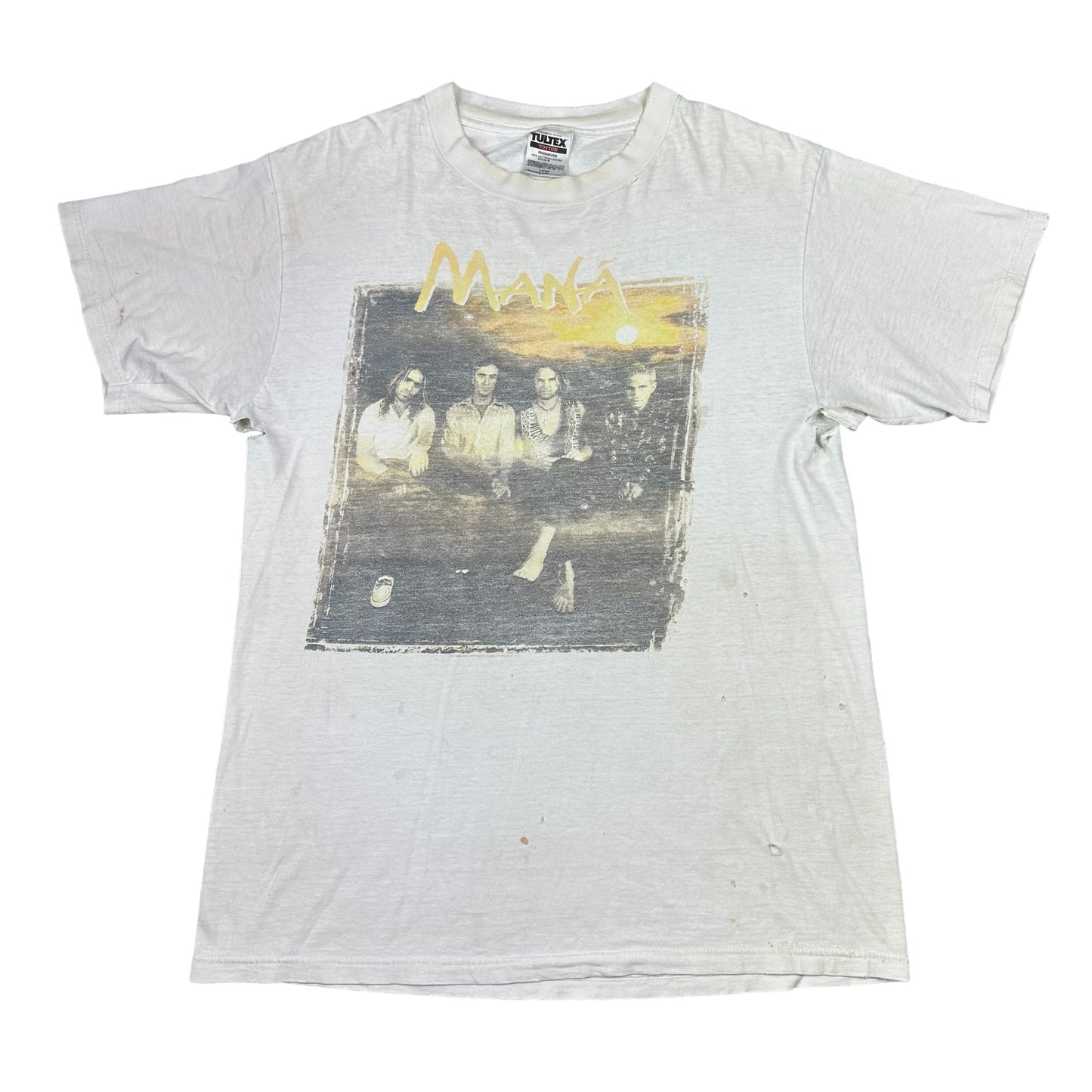 Vintage Maná White Tee (Distressed)