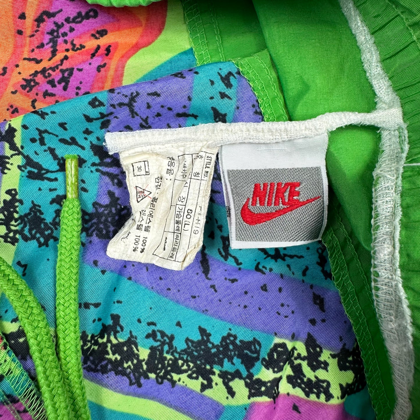 Vintage Nike Green Abstract Nylon Shorts