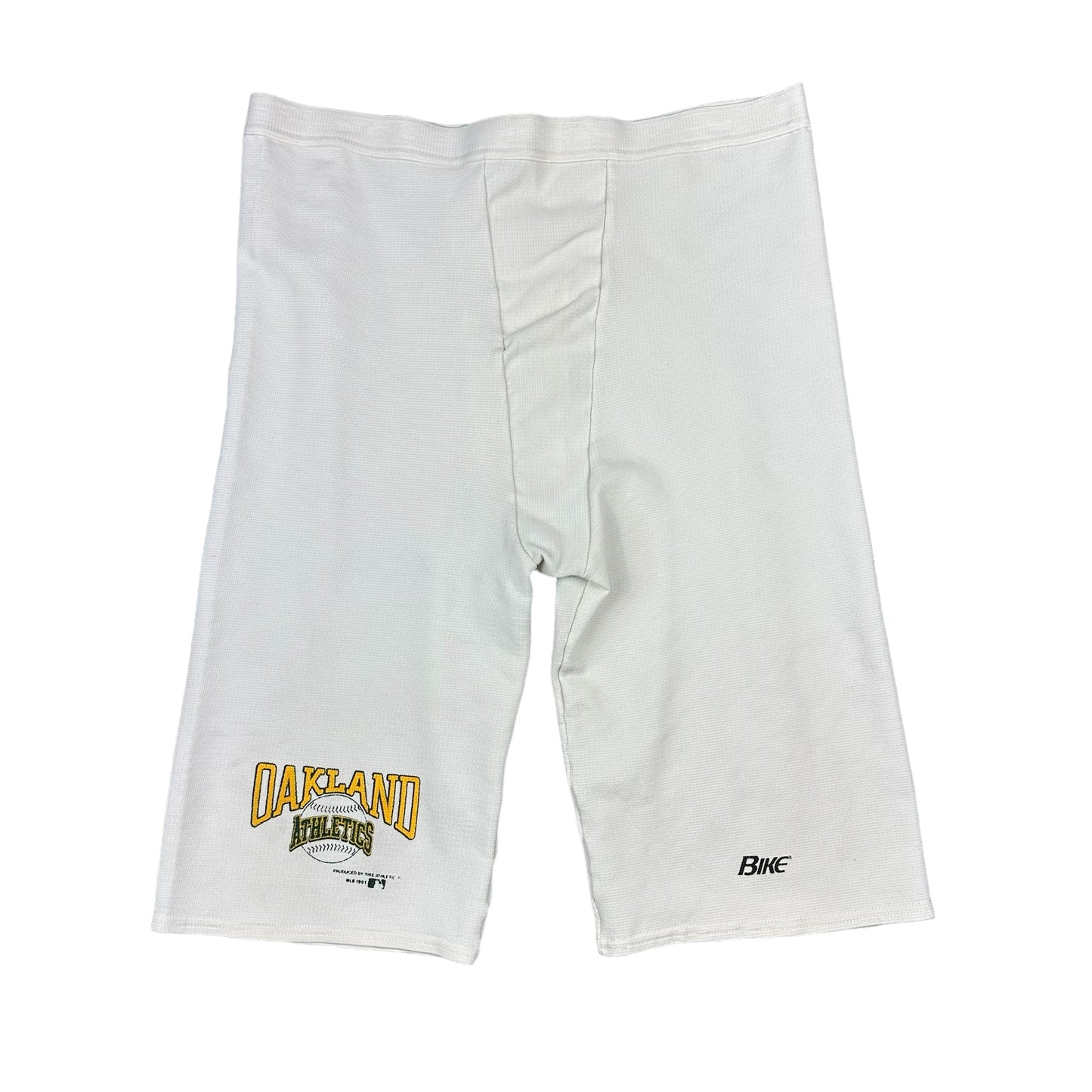 Vintage Oakland Athletics White Bike Compression Shorts