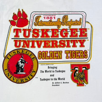 Vintage Tuskegee University Golden Tigers White Jerzees Tee