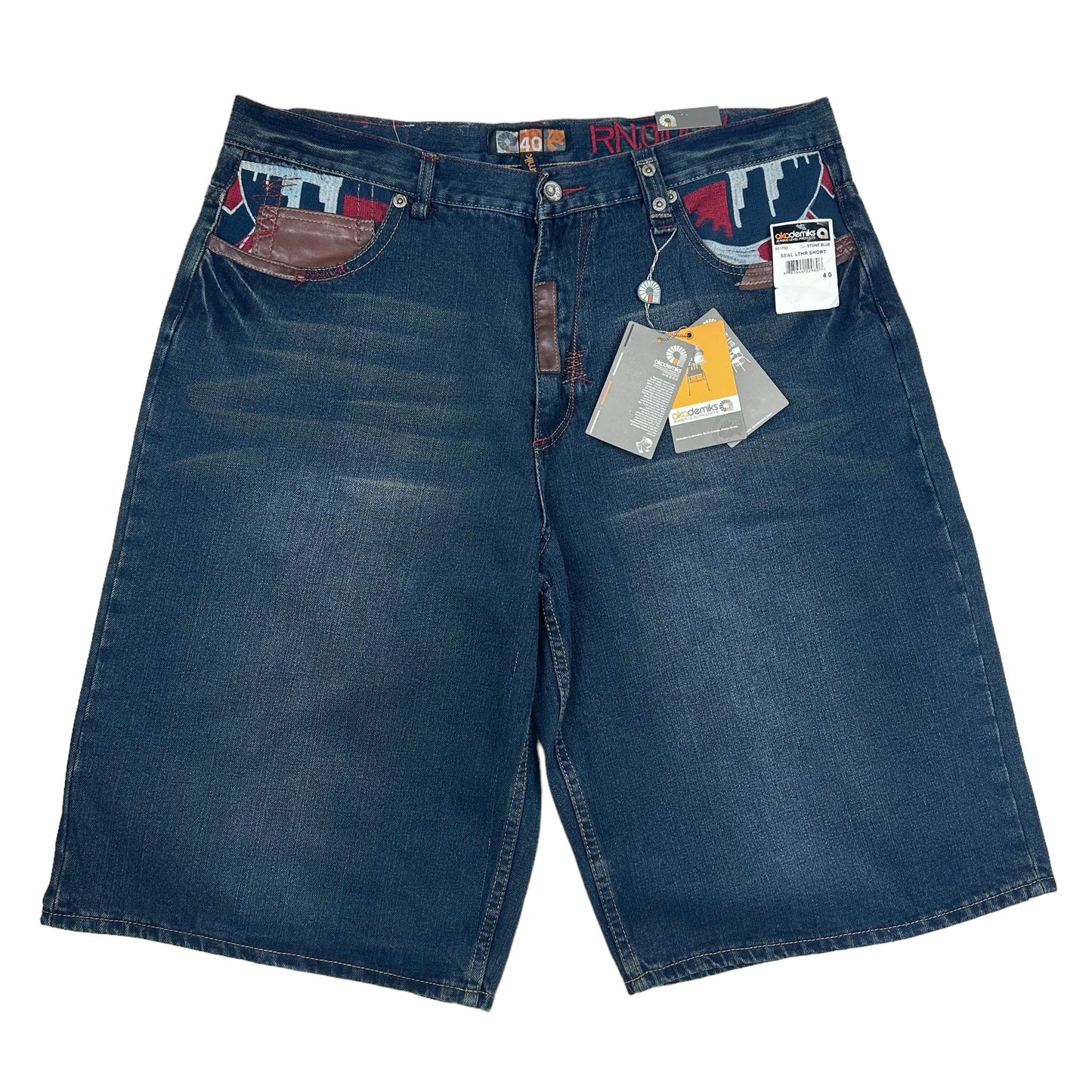 Vitnage Y2K Akademiks Native Warriors Denim Shorts