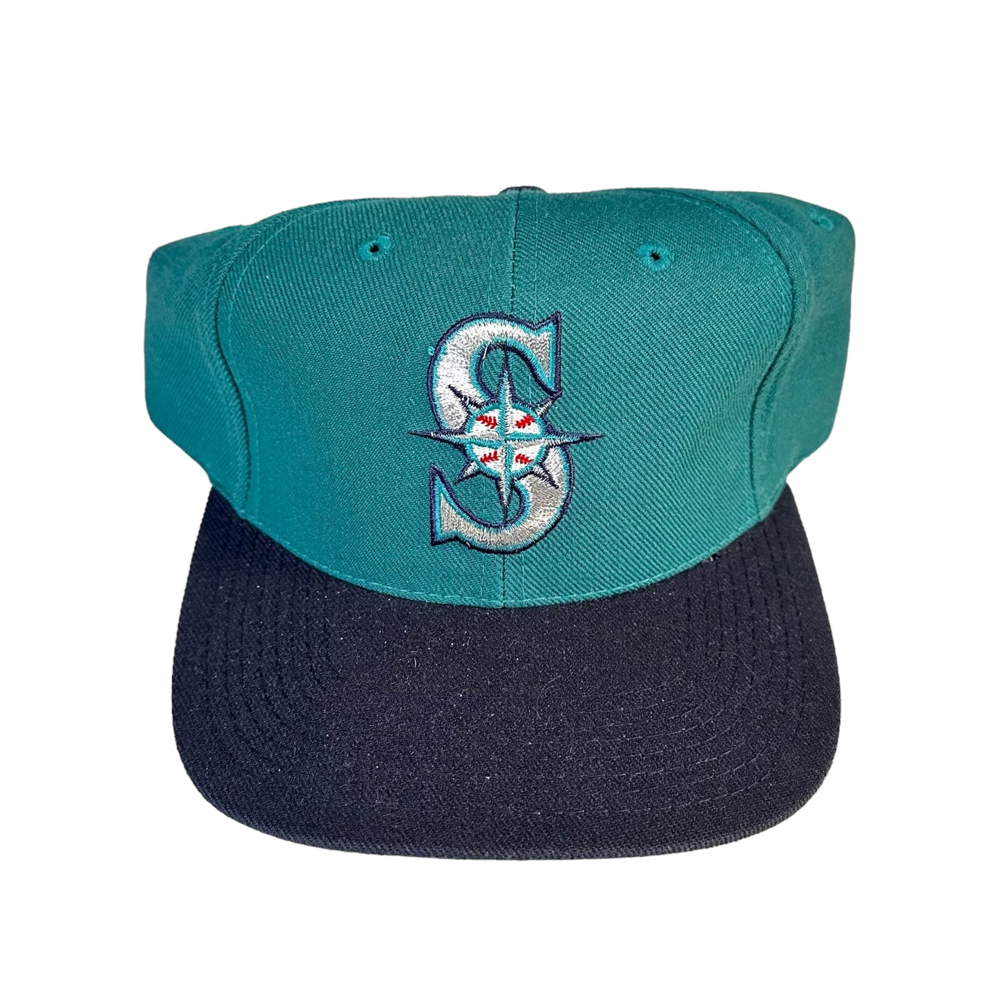 Vintage 90’s Seattle Mariners MLB Baseball Teal Wool Snap Back Hat