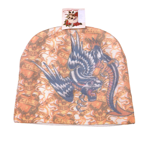 Tattoo Wear Orange Dragon Beanie Hat (New with Tags)