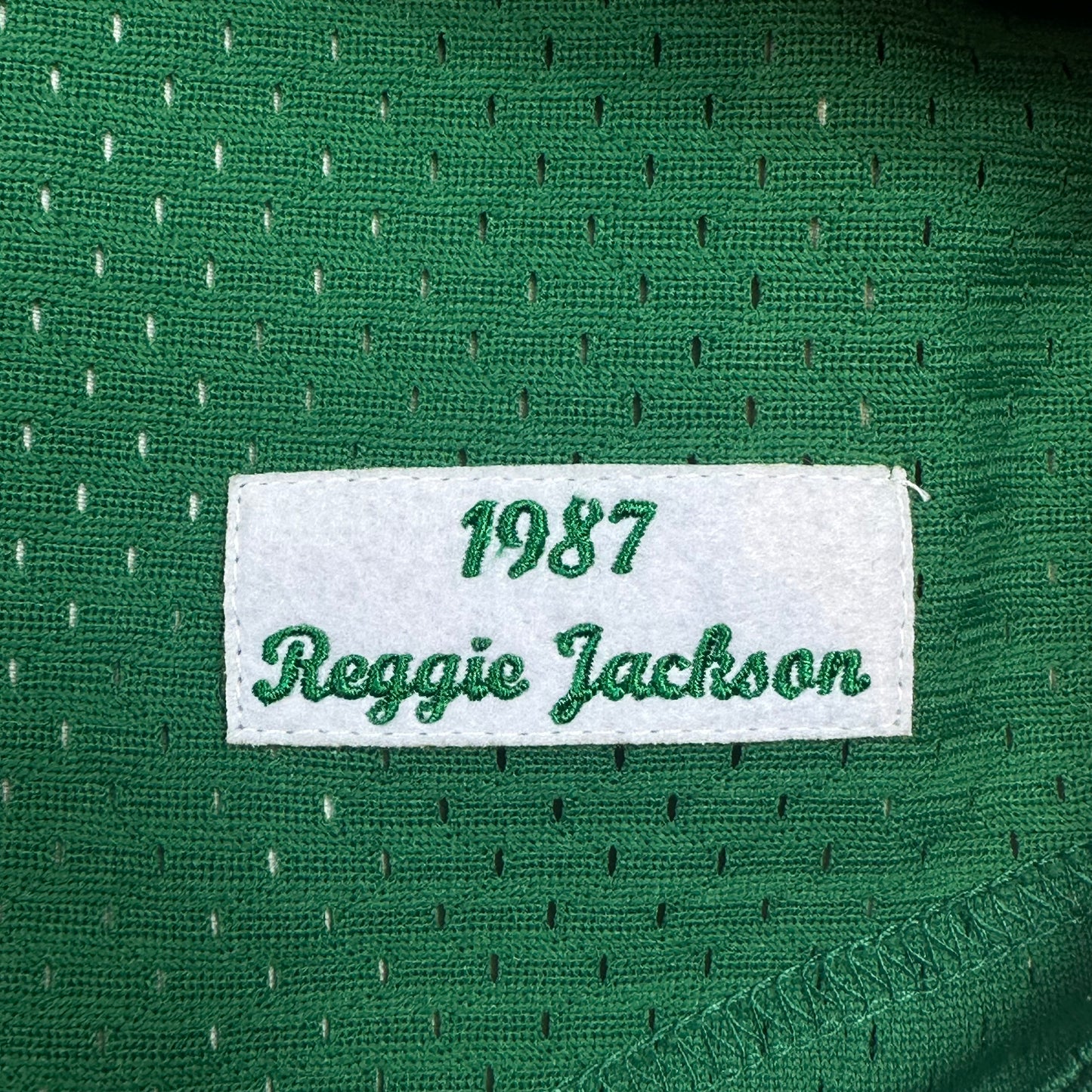 Reggie Jackson Oakland Athletics 1987 Green Mitchell & Ness Jersey (New with Tags)