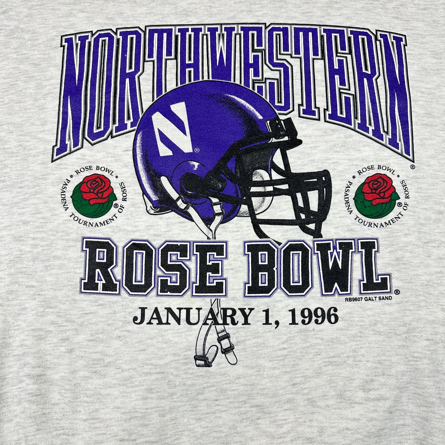 Vintage Northwestern University Sweatshirt Rose Bowl Gray