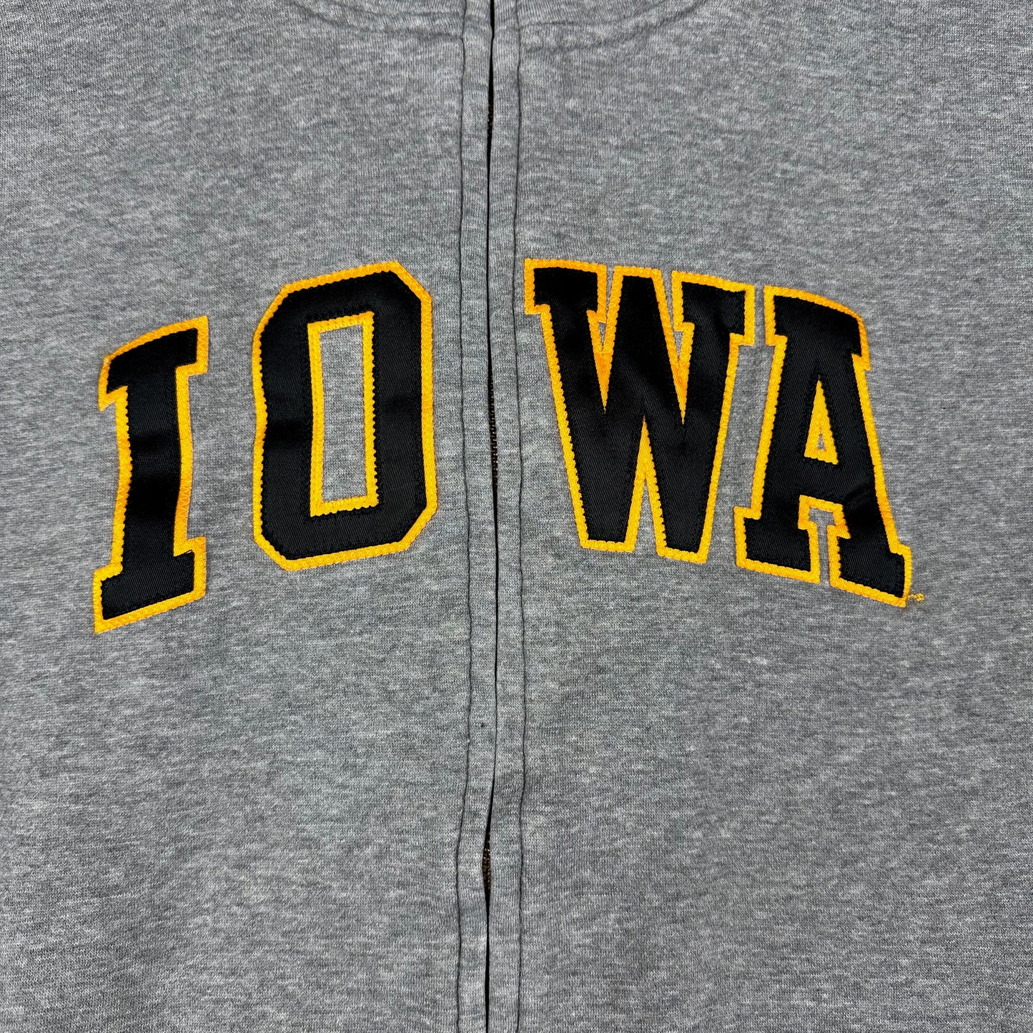 Vintage University of Iowa Gray MV Sport Pro Weave Full Zip Sweatshirt