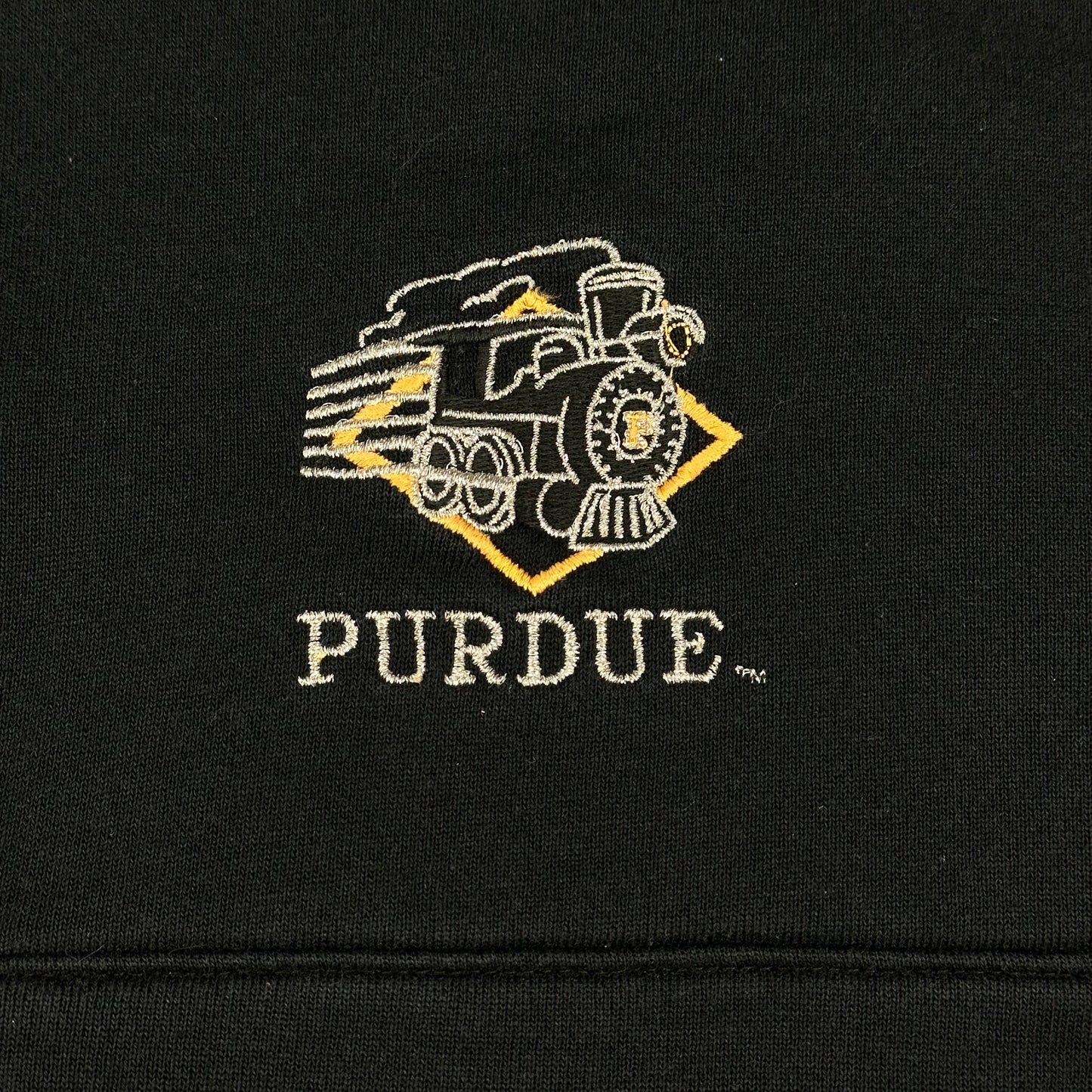 Vintage Purdue University Black 1/4 Zip Turtle Neck Sweatshirt