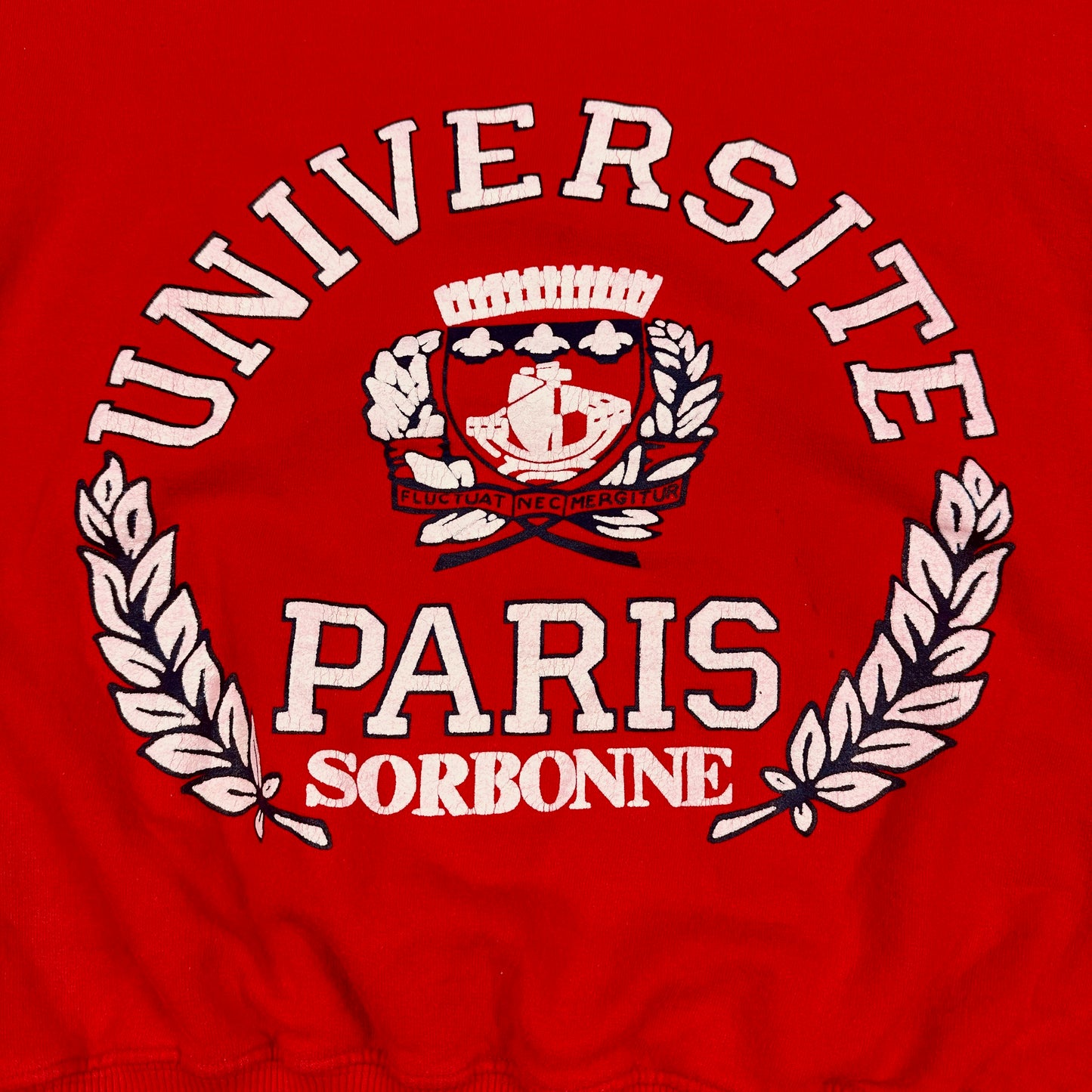 Vintage Universite Paris Sorbonne Red Sweatsirt