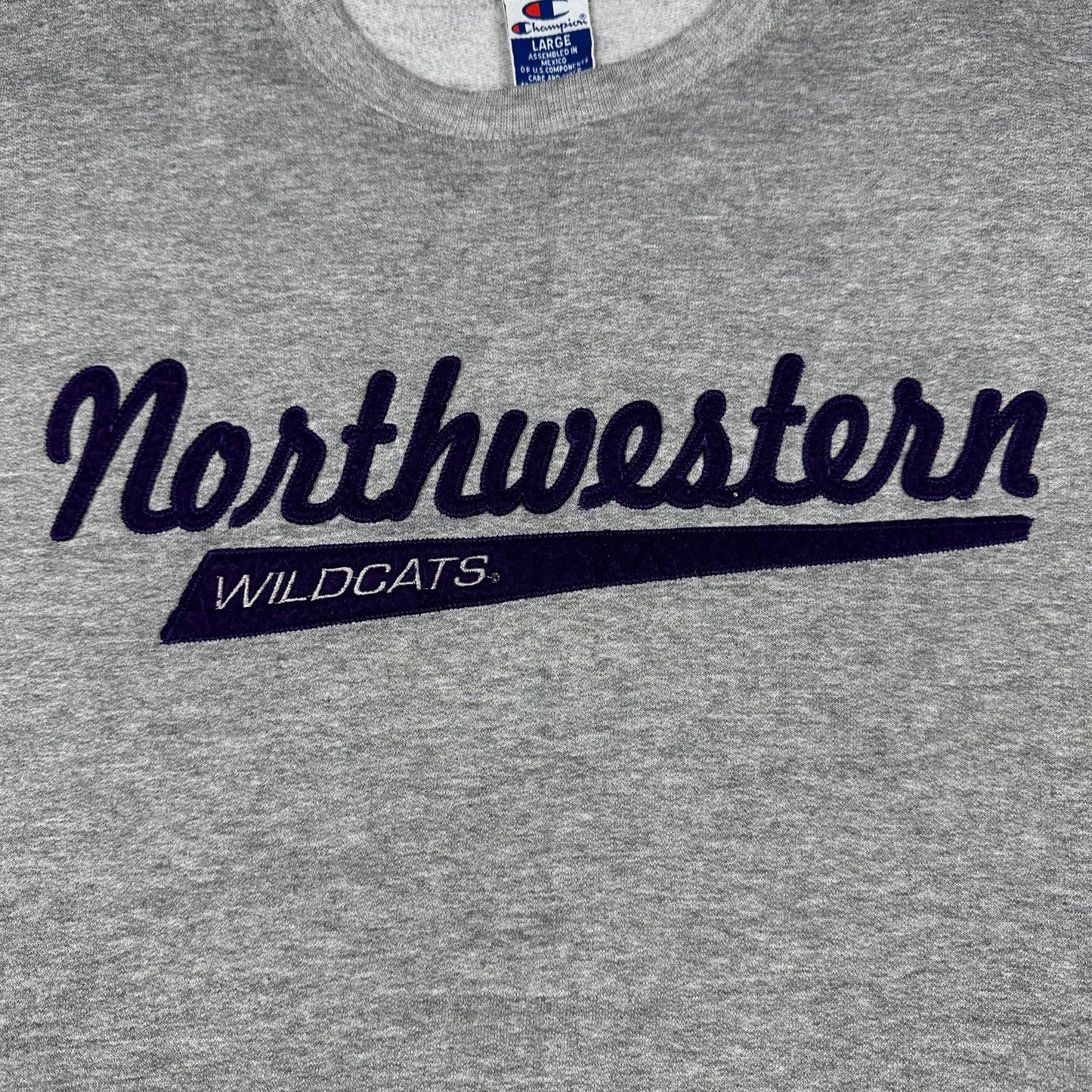 Vintage Northwestern University Wildcats Gray Champion Sweatshirt