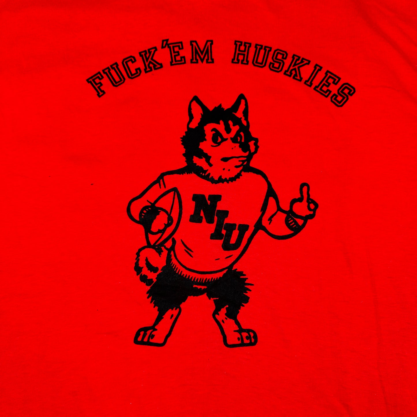 Vintage Northern Illinois University Fuck'Em Huskies Red Tee