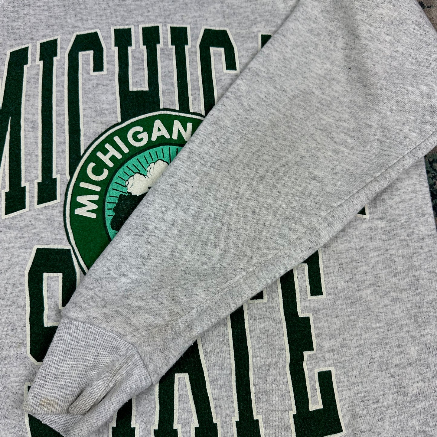 Vintage Michigan State University Sweatshirt Gray Santee