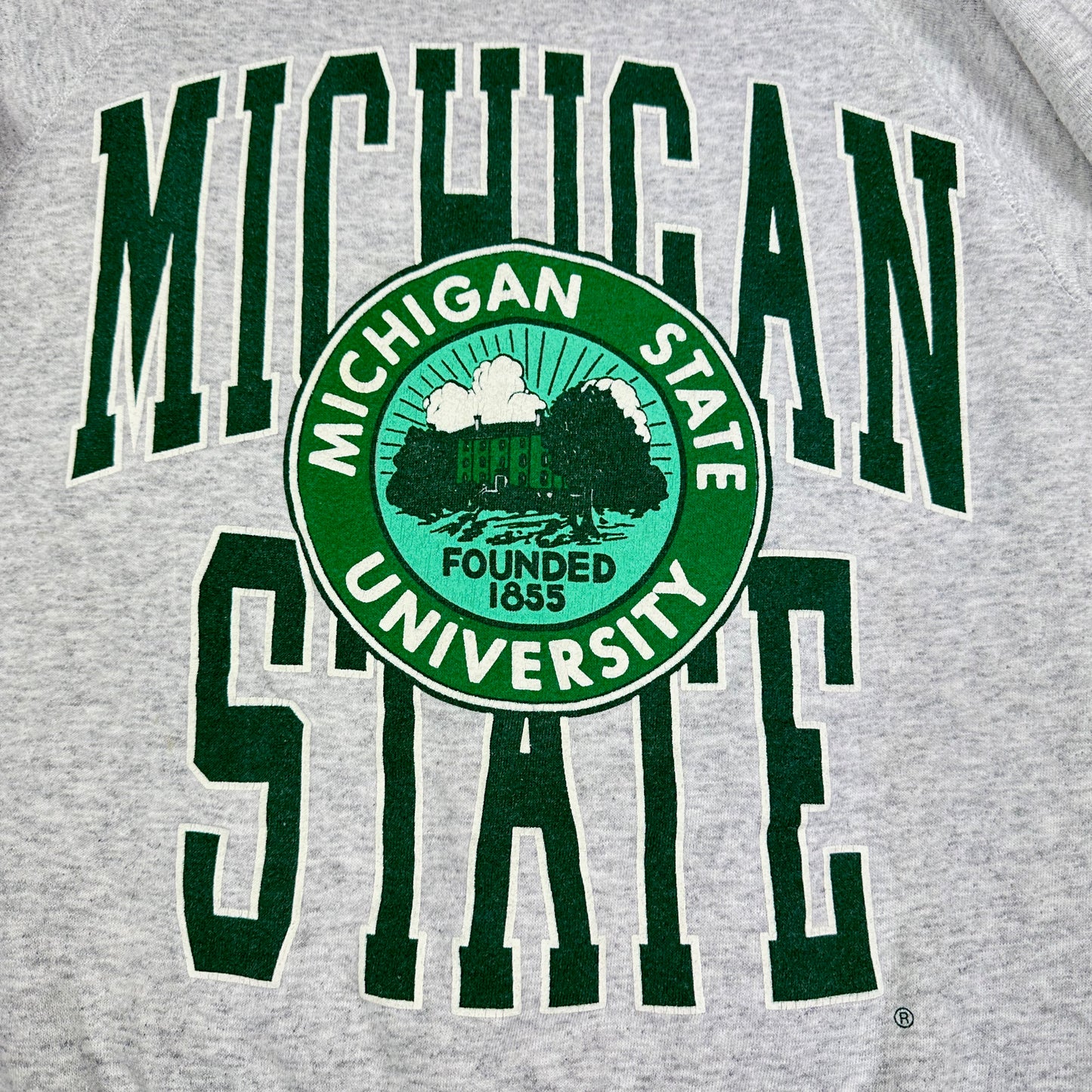 Vintage Michigan State University Sweatshirt Gray Santee