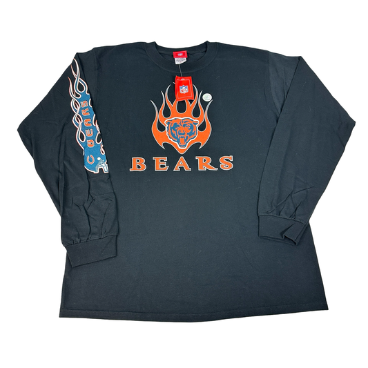 Vintage Chicago Bears Shirt Y2K Flame Long Sleeve