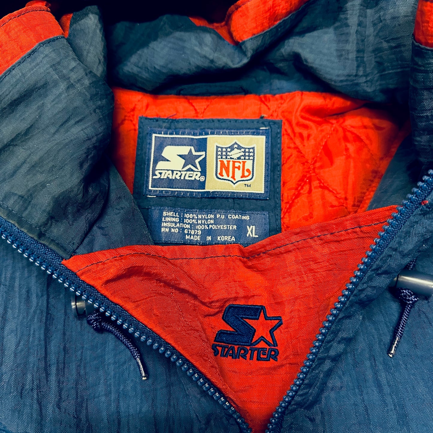 Vintage New York Giants Blue Starter Pullover Puffer Jacket