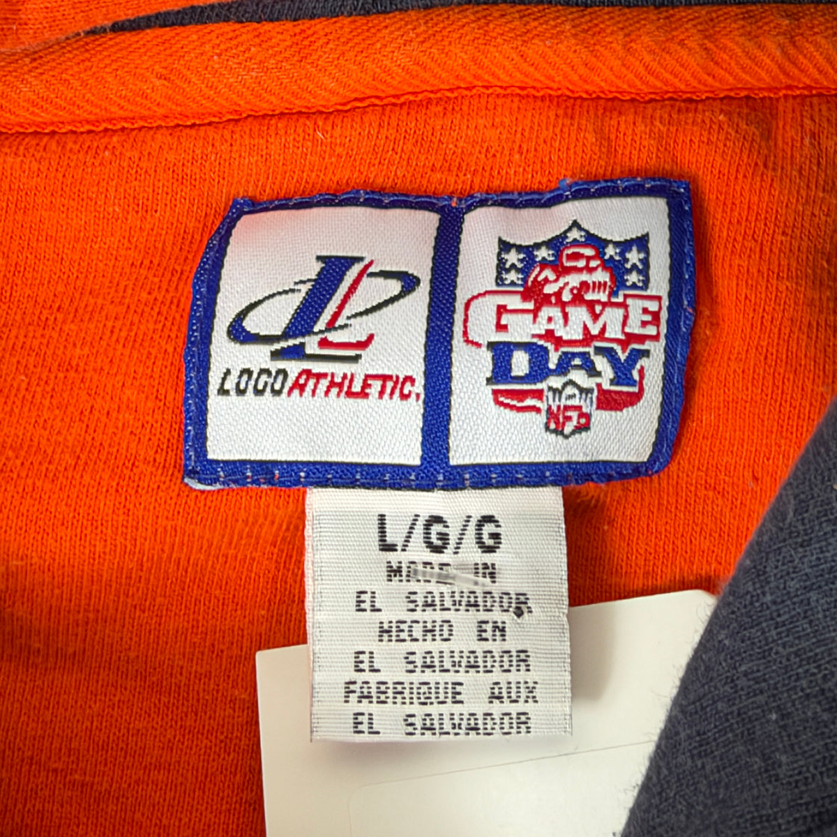 Vintage Chicago Bears Hoodie Logo Athletic Orange