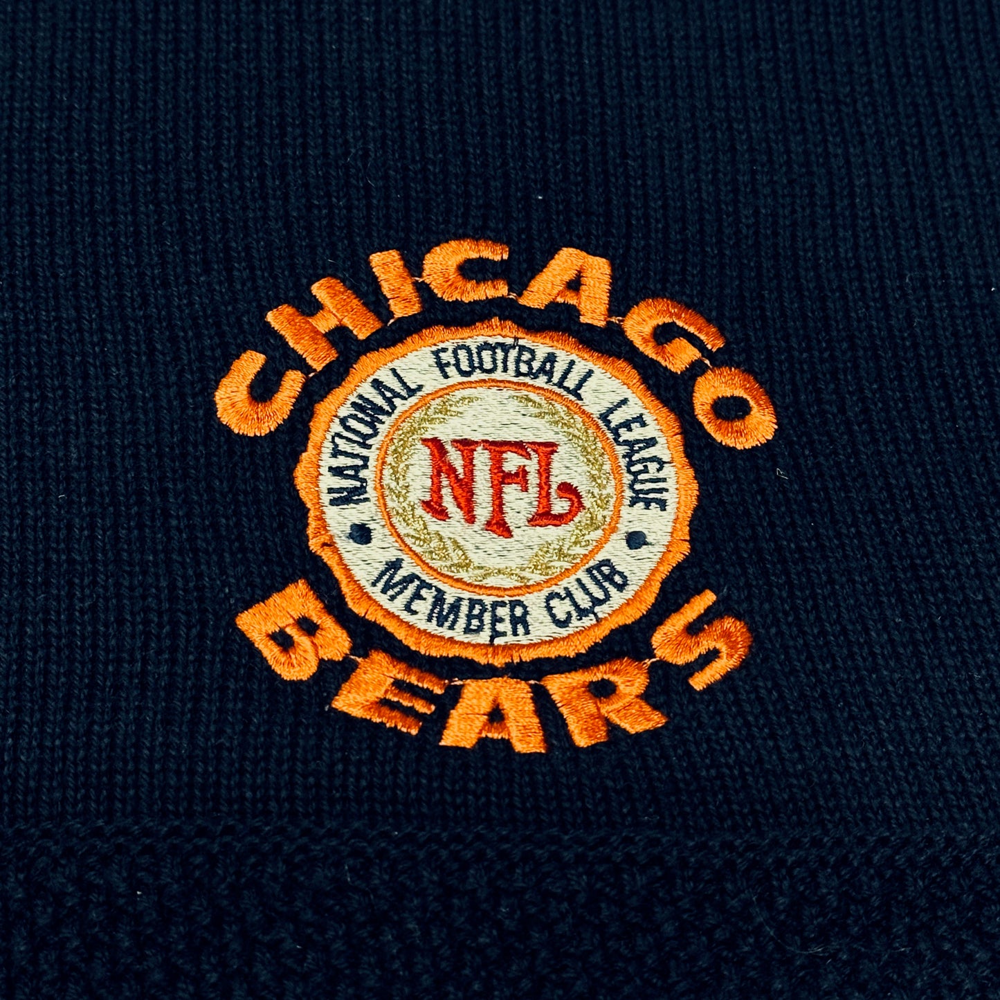 Vintage Chicago Bears Sweater NFL Navy Blue Nutmeg Knit