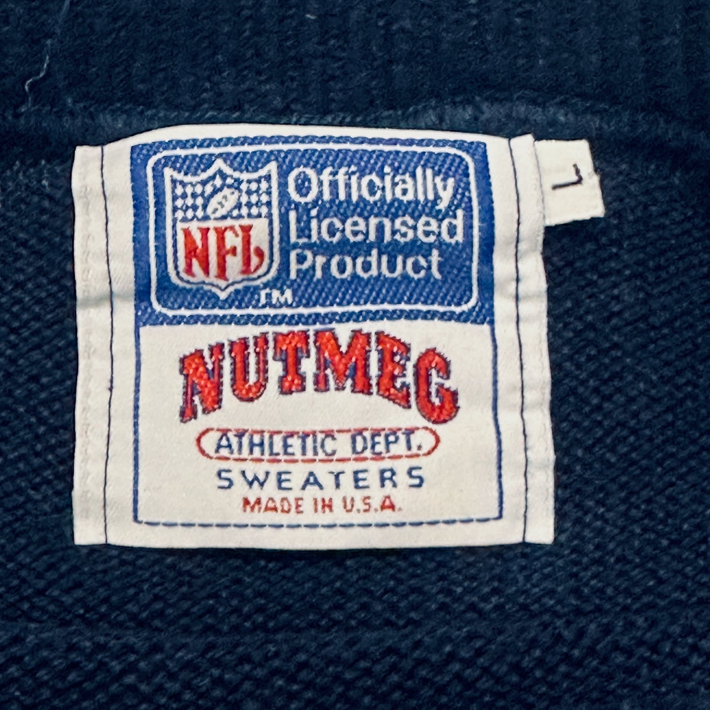 Vintage Chicago Bears Sweater NFL Navy Blue Nutmeg Knit