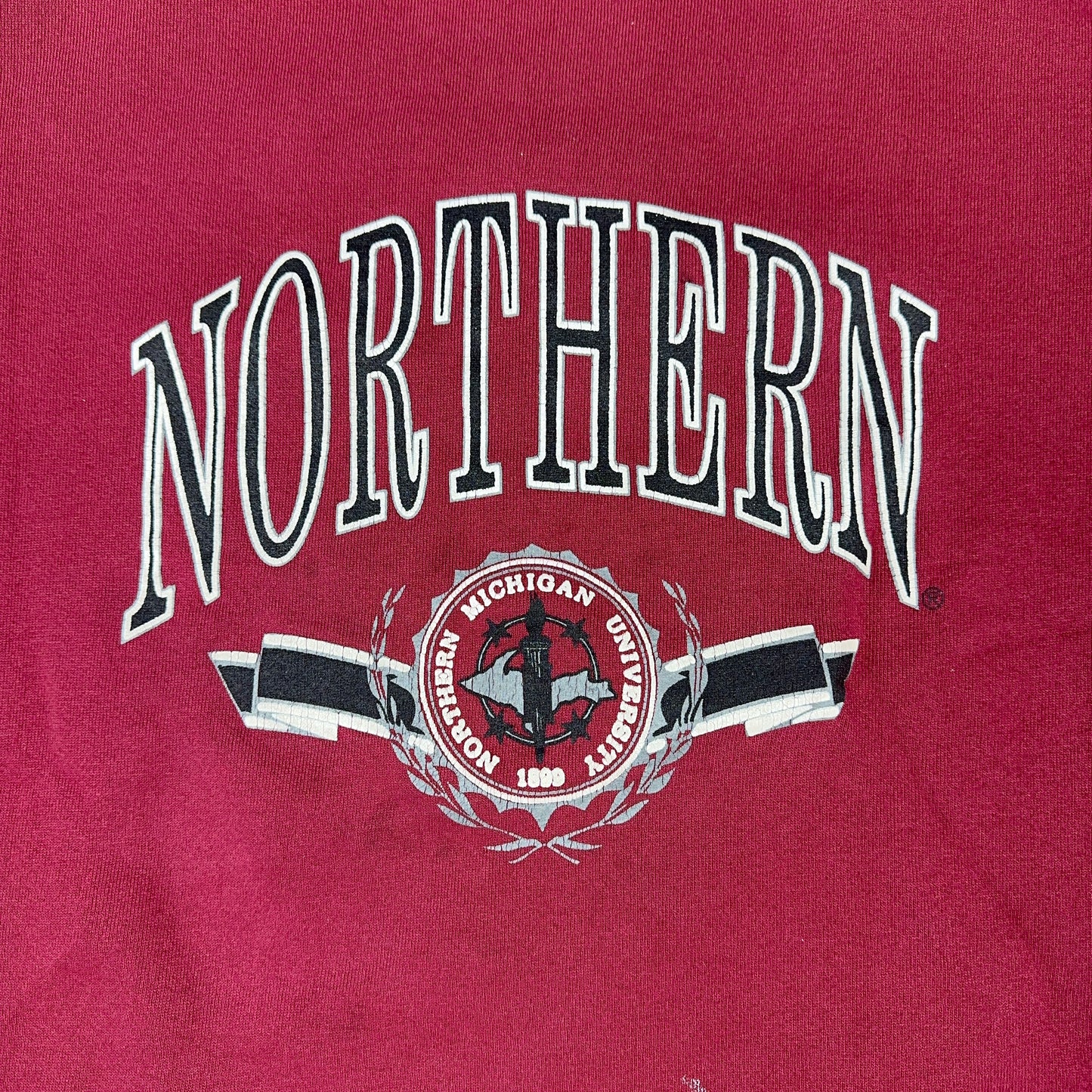 Vintage Northern Michigan University Jansport Red Sweatshirt (Distressed)