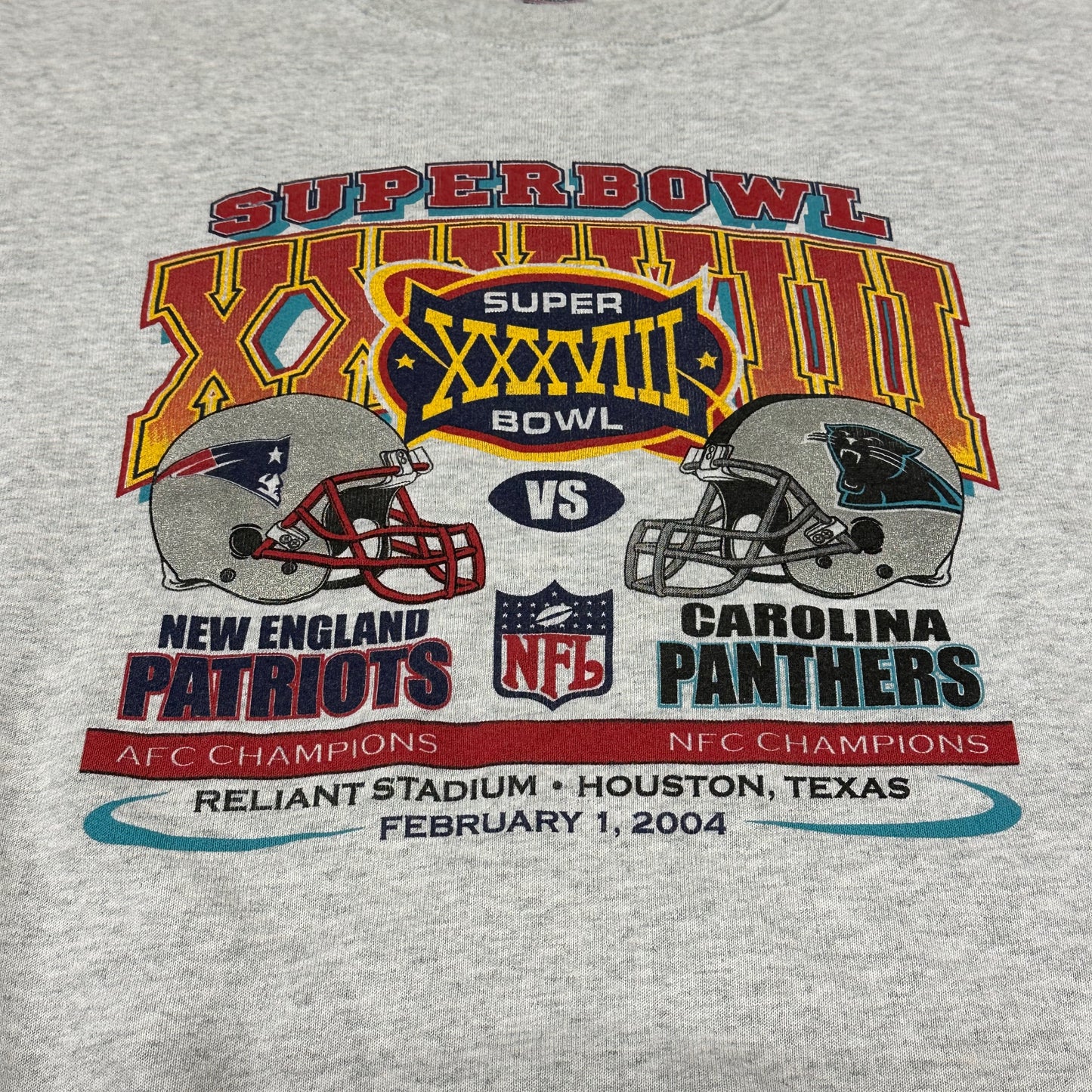 Vintage Patriots Sweatshirt Panthers Super Bowl 2004