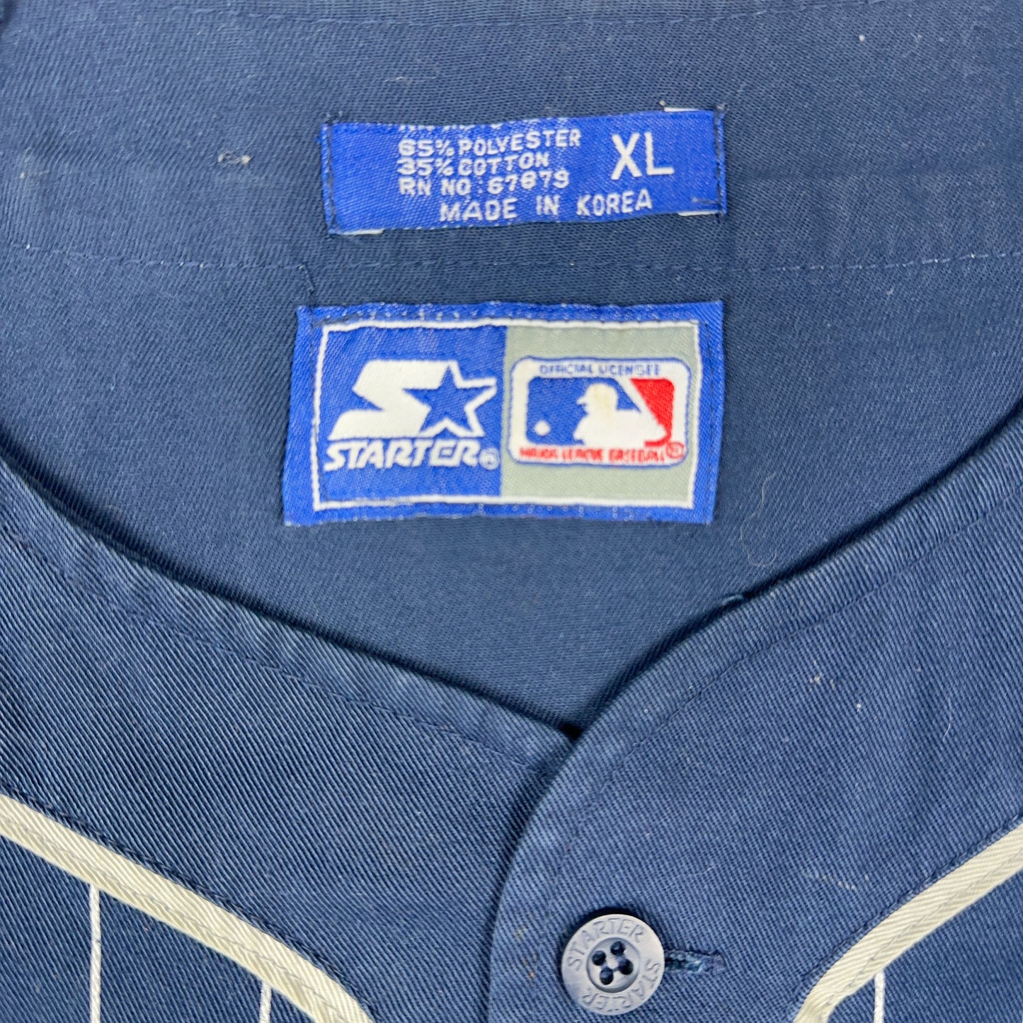 Vintage New York Yankees Navy Blue Starter Pinstripe Jersey