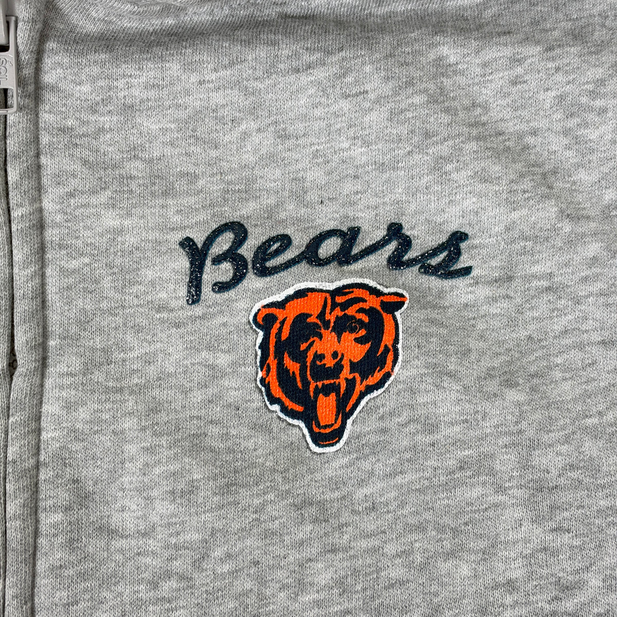 Vintage Chicago Bears Hoodie Women's Full Zip Gray