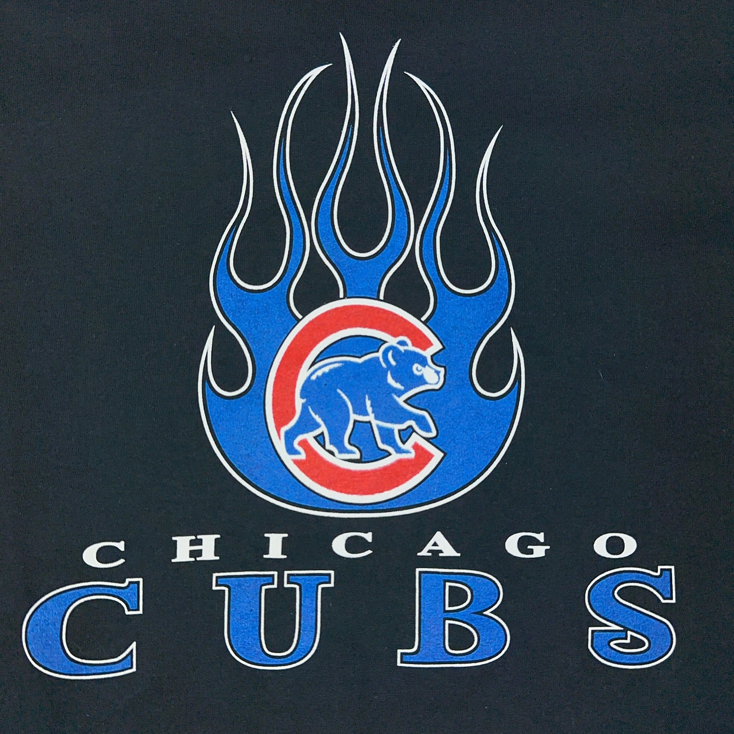 Vintage Chicago Cubs Lee Sport Black Flame Long Sleeve Tee