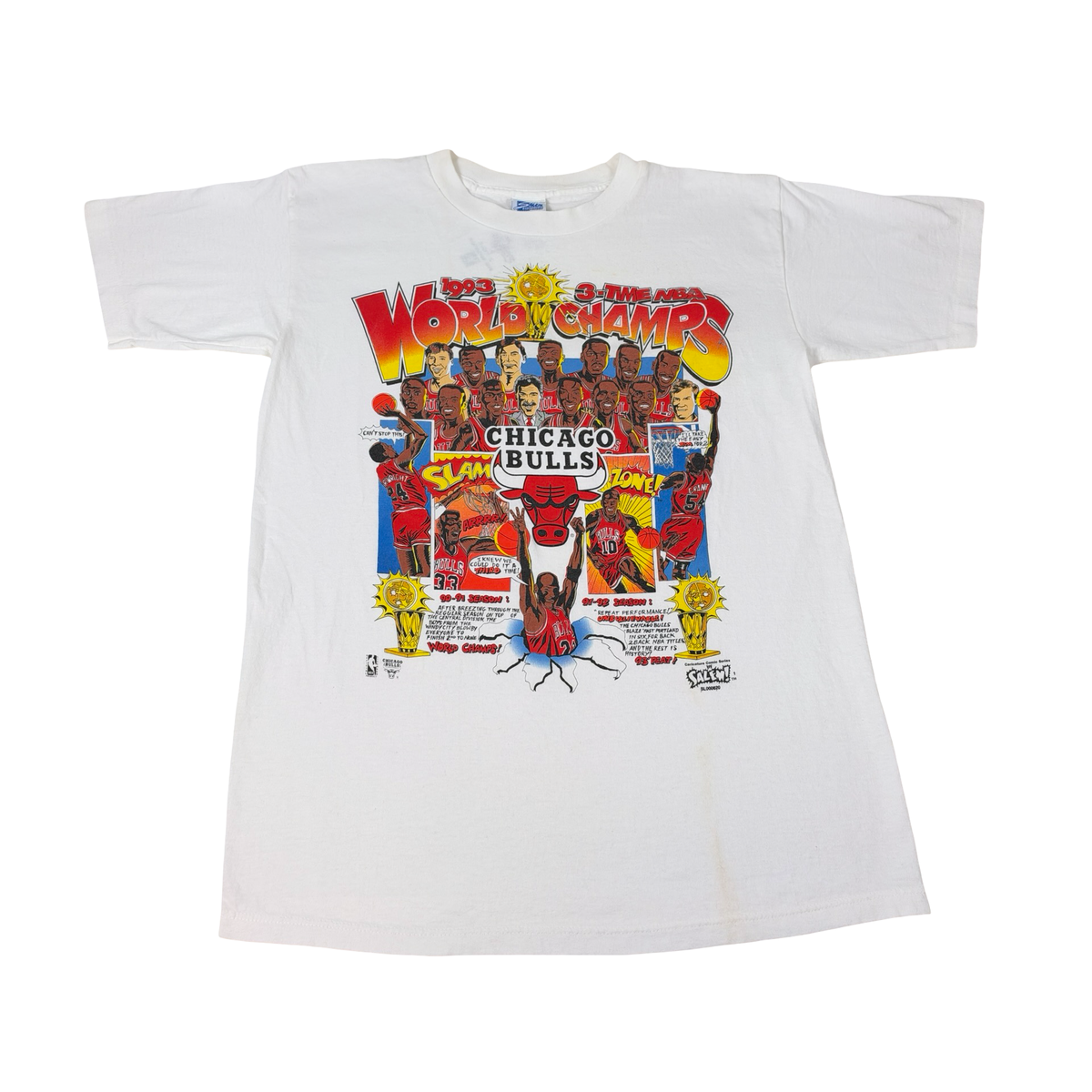 Vintage Chicago Bulls Shirt 1993 Championship Caricature