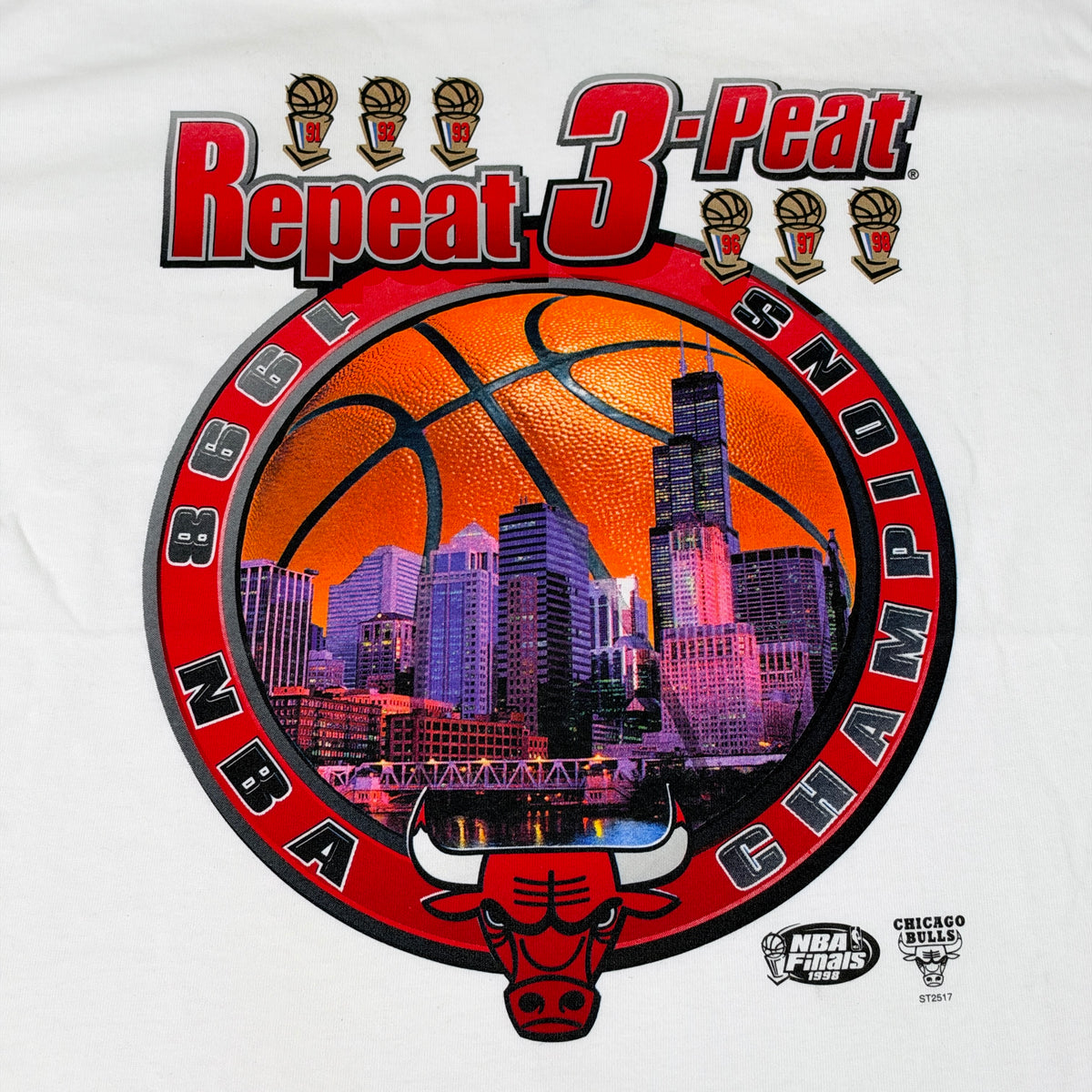 Vintage Chicago Bulls Shirt Repeat 3 Peat