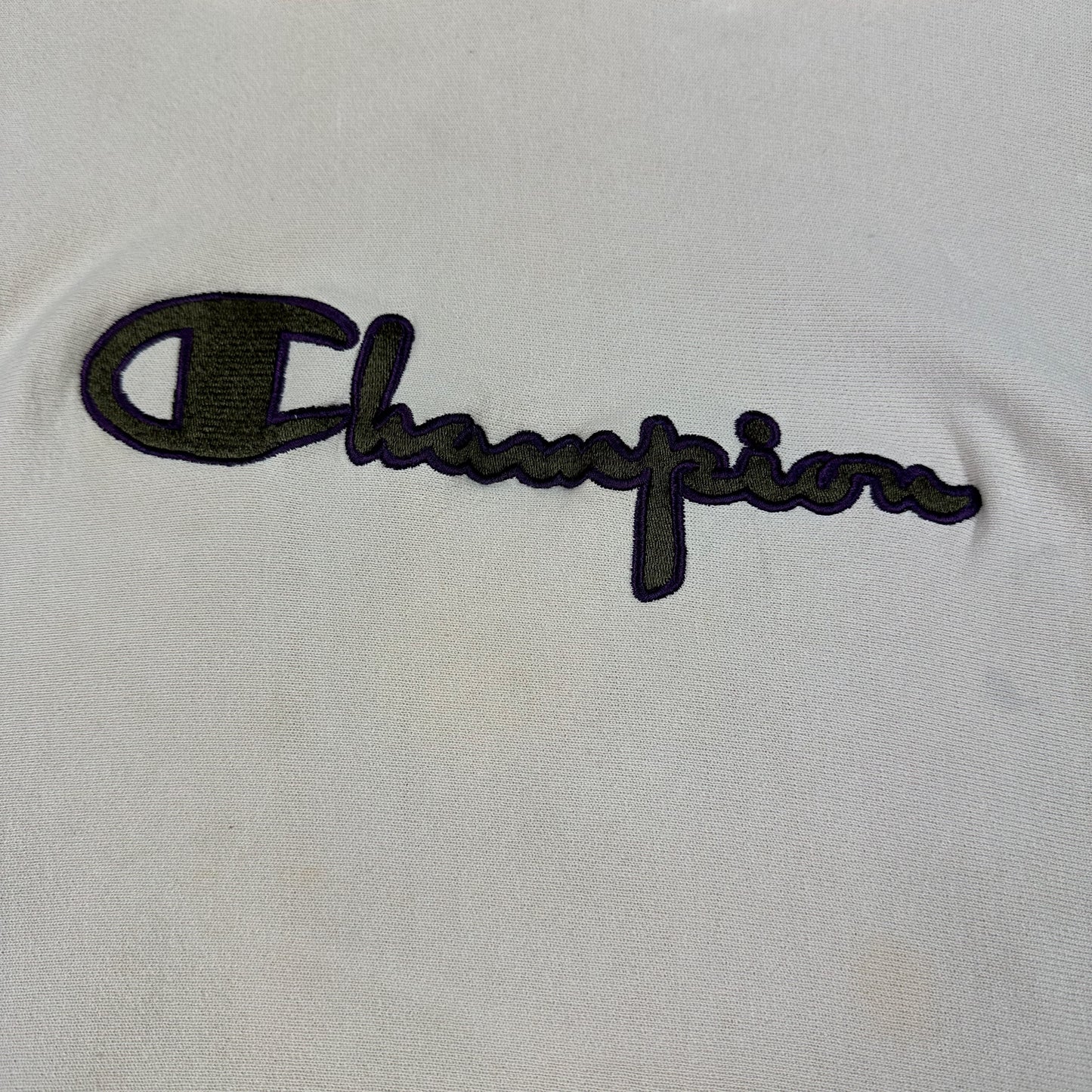 Vintage Champion Hoodie Beige Reverse Weave