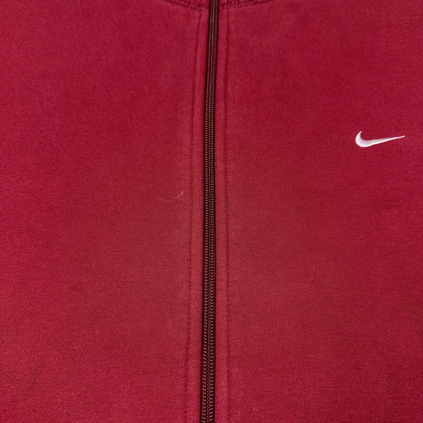 Vintage Nike Y2K Sweatshirt Maroon Full Zip