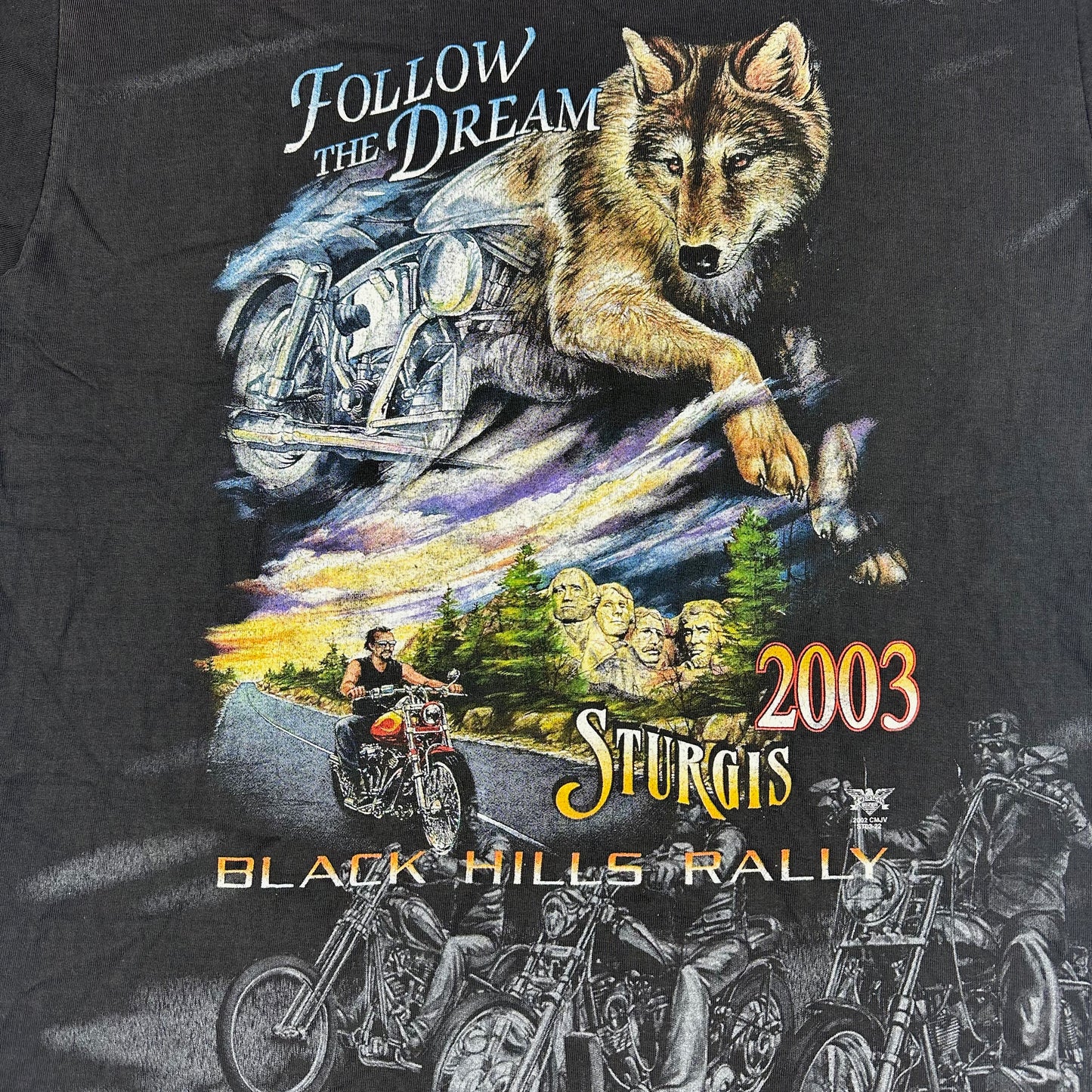 Vintage Sturgis Black Hills Rally Follow the Dream Black Tee