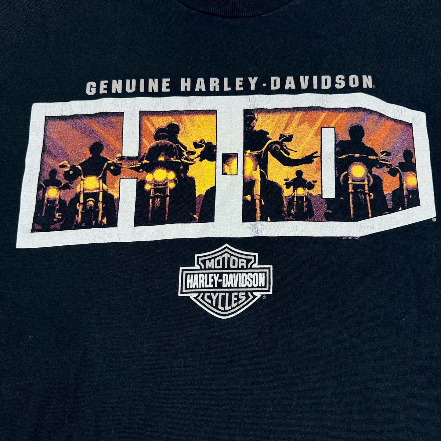 Harley Davidson Motorcycles 2007 Thiensville Wisconsin Black Tee