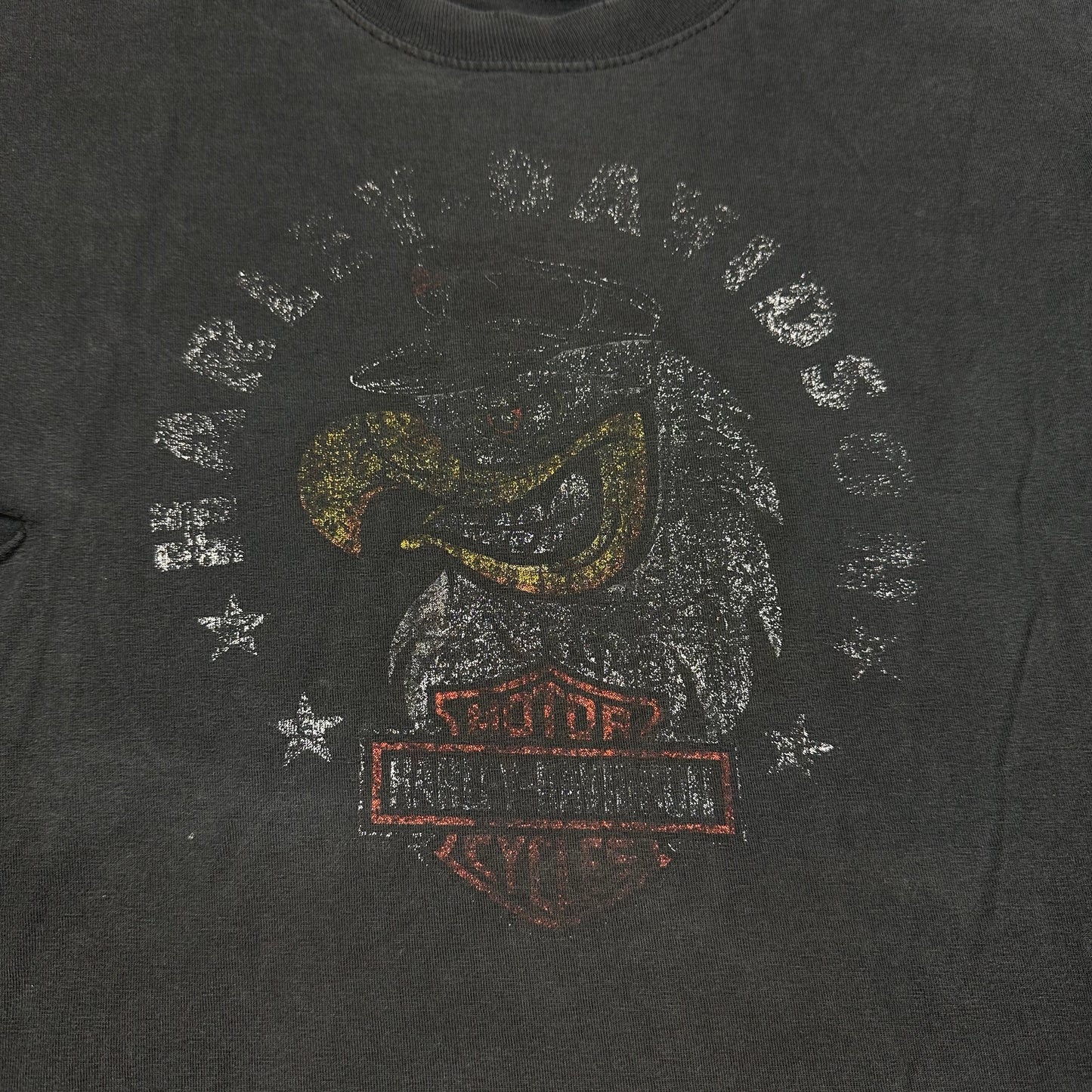 Vintage Harley Davidson Faded Black Eagle Tee (Distressed)