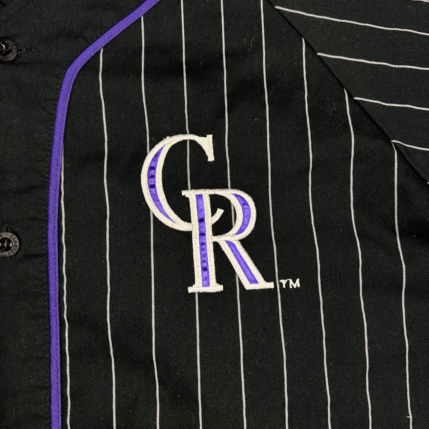 Vintage Colorado Rockies Black Starter Baseball Jersey