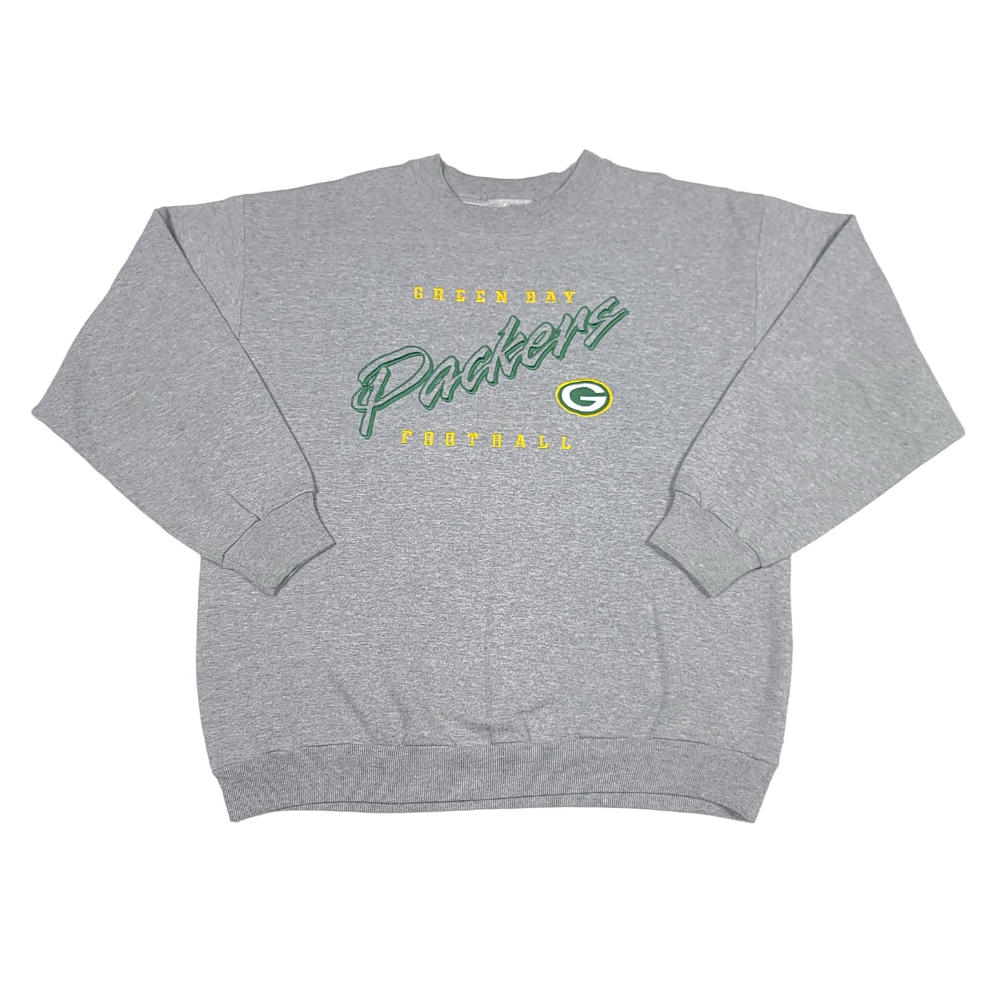 Vintage Green Bay Packers Gray Logo Athletic Embroidered Sweatshirt