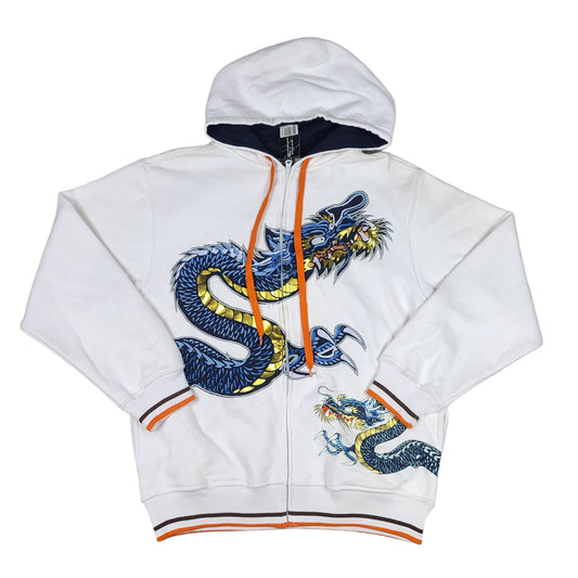 Vintage Y2K Paco Jeans Dragon Hoodie White