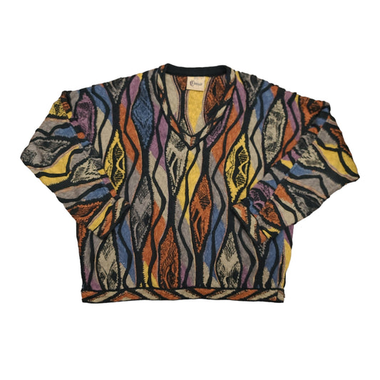 Vintage Coogi Classic Rainbow V-Neck Sweater