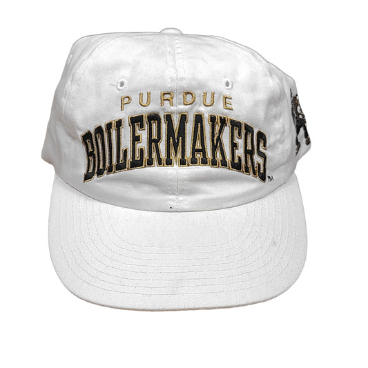 Vintage Purdue University Boilermakers White Starter Snap Back Hat