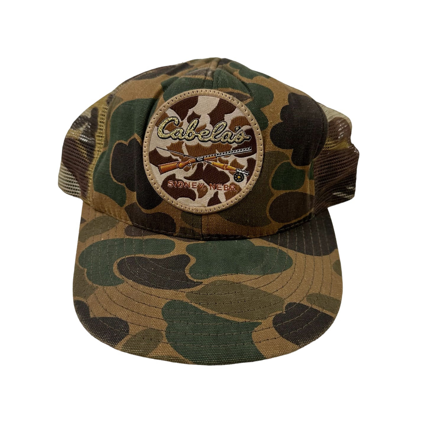 Vintage Cabelas Hunting Camouflage Trucker Snap Back Hat