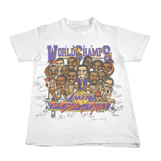 Vintage 1987 Los Angeles Lakers NBA World Champions Tee