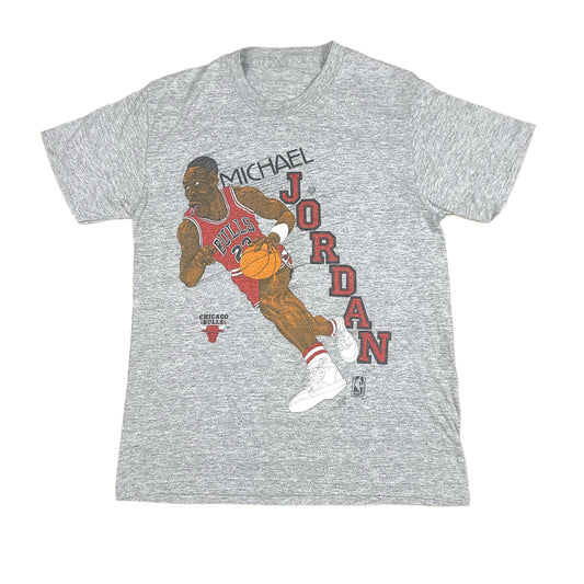 Vintage 1986 Michael Jordan Gray Caricature Youth Tee