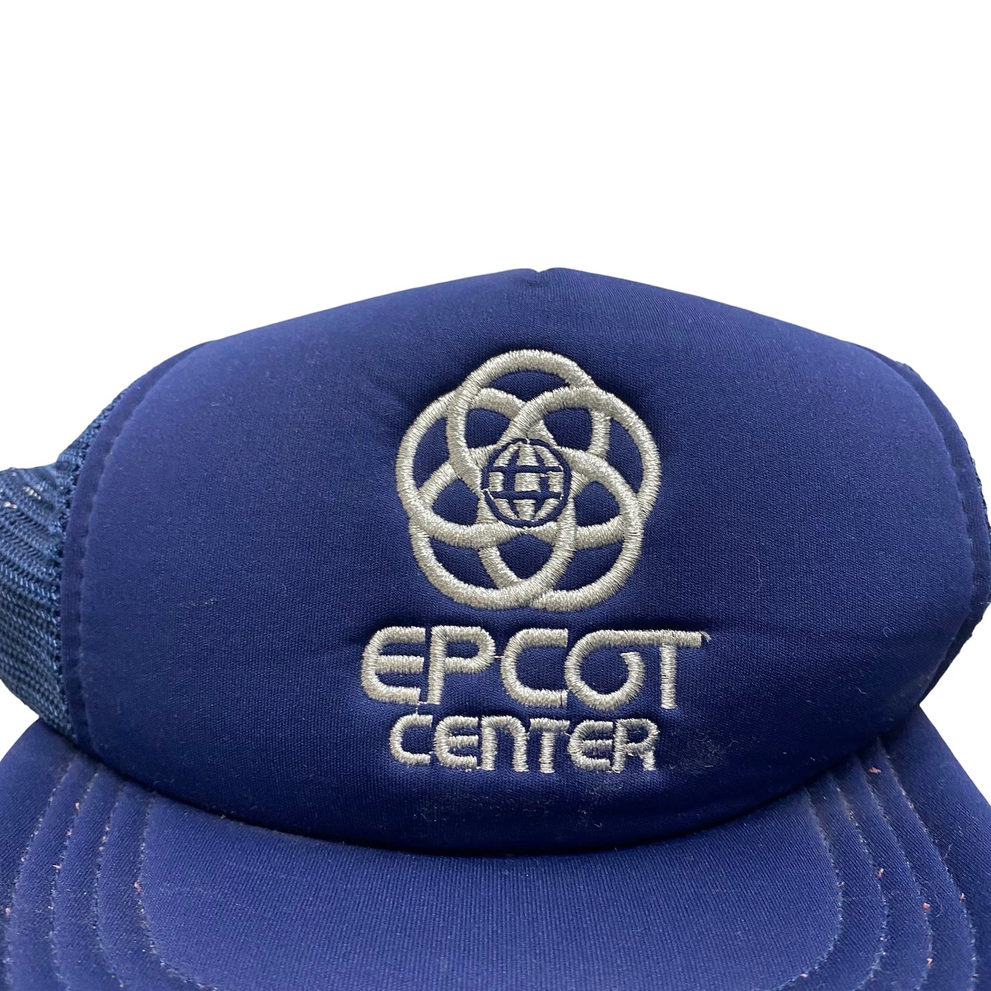 Vintage Disney Epcot Center Blue Trucker Snap Back Hat