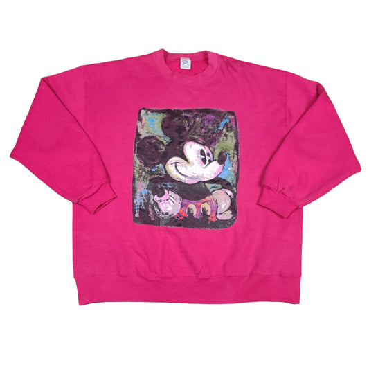 Vintage Mickey Mouse Pink Painted Sweatshirt