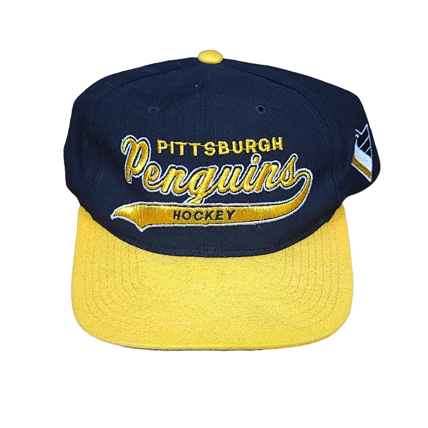 Vintage Pittsburgh Penguins NHL Black Wool Starter Snap Back Hat