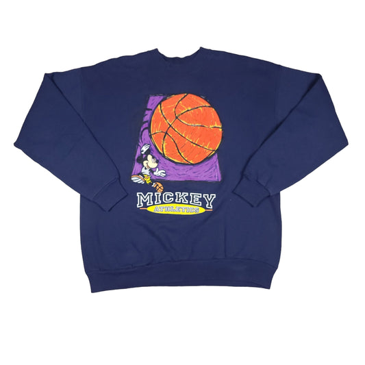 Vintage Mickey Mouse Disney Athletics Basketball Blue Sweatshirt