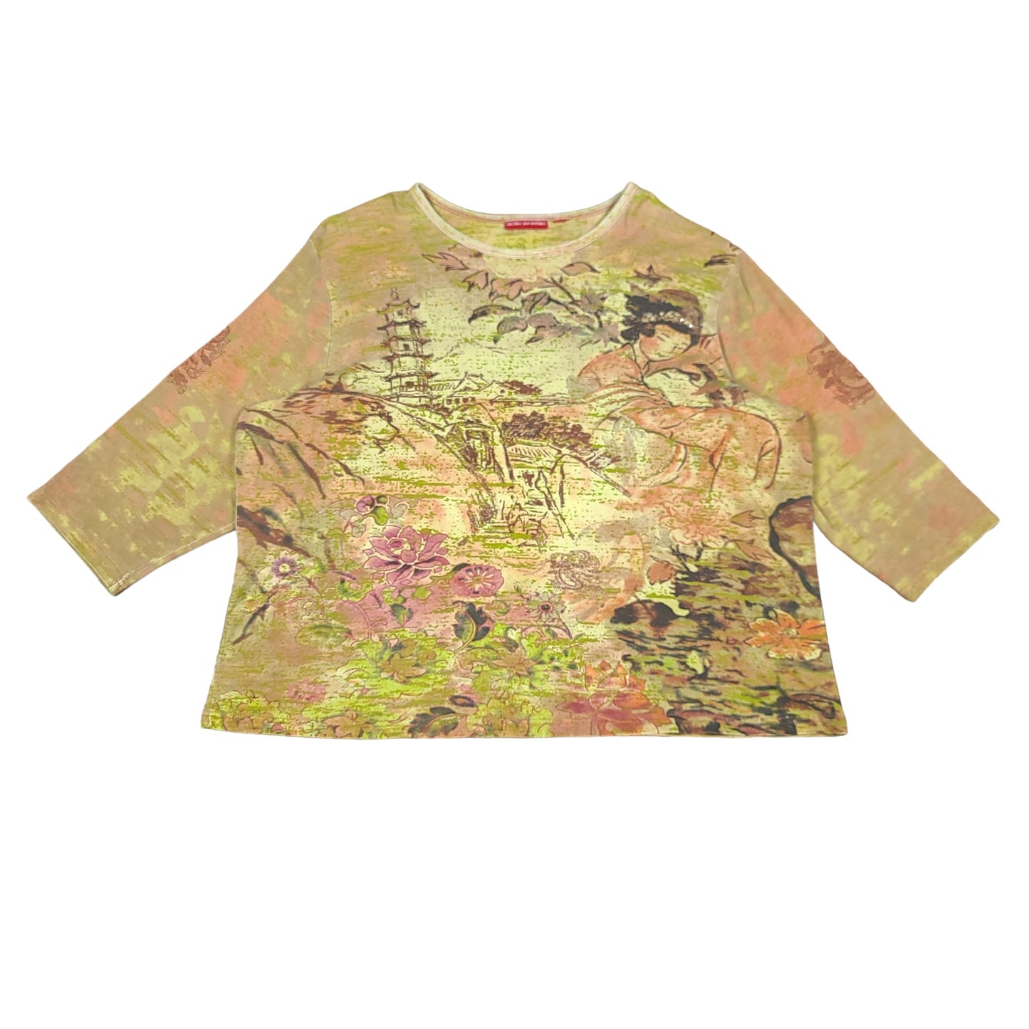 Gloria Vanderbilt Asian Raglan Tee