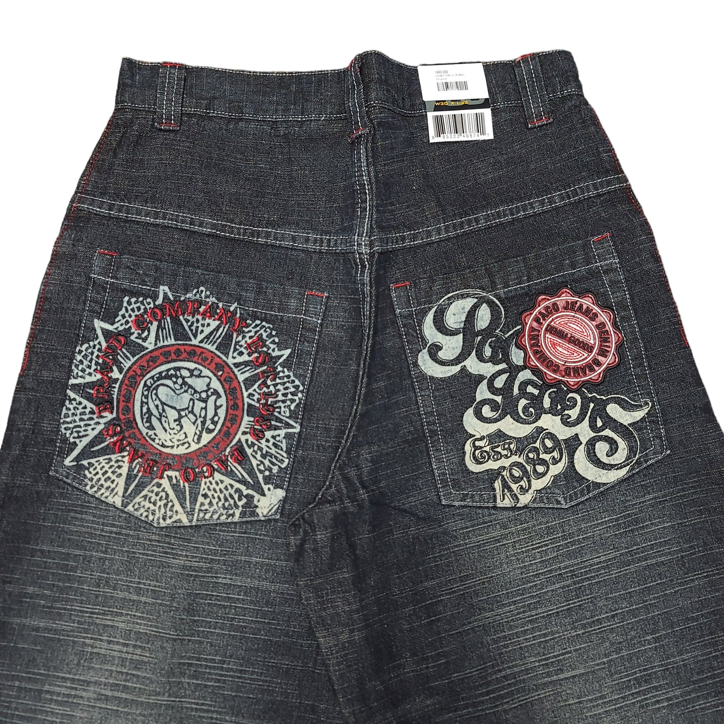 Vintage Y2K Sun Print Denim Paco Jeans