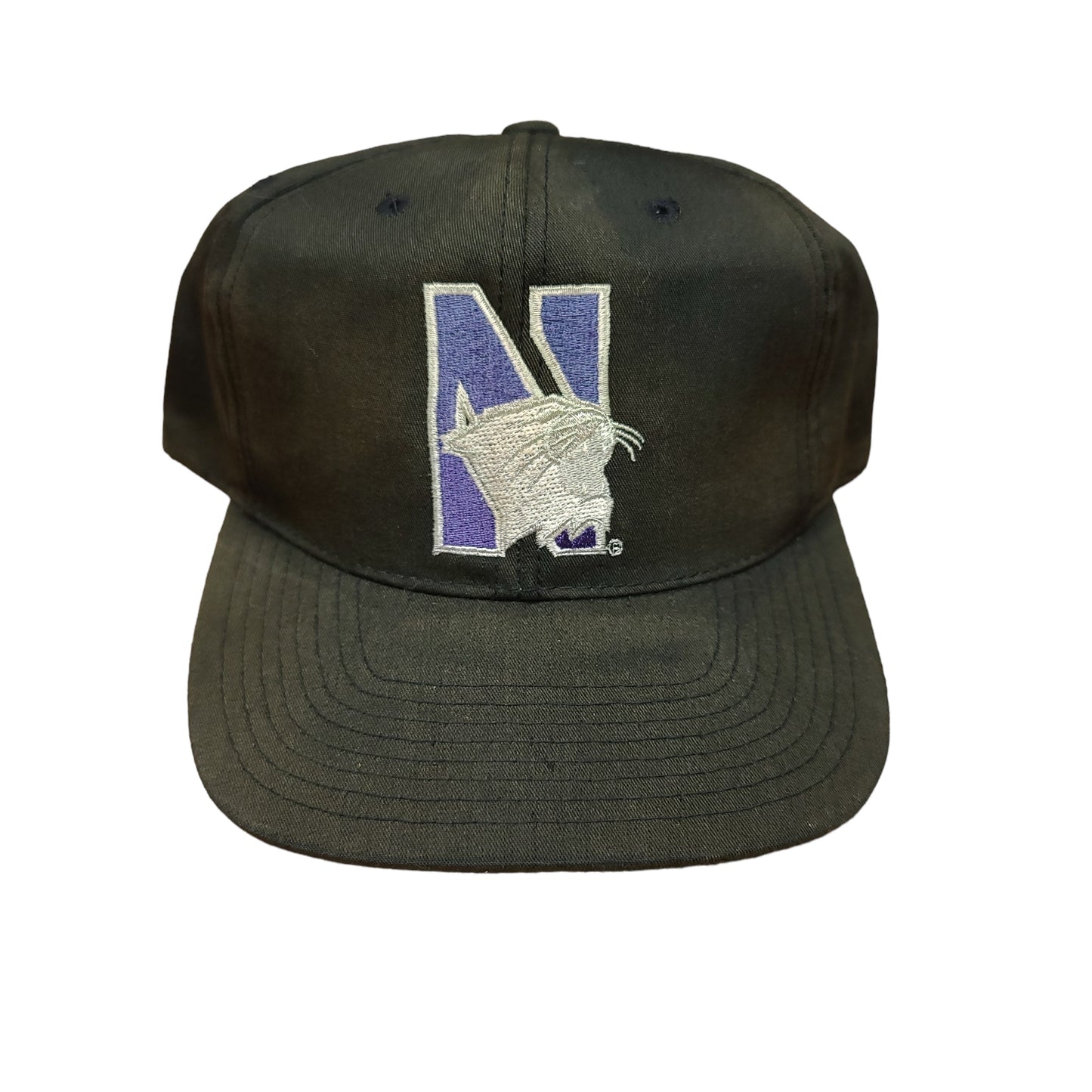 Vintage Northwestern University Faded Black Snap Back Hat